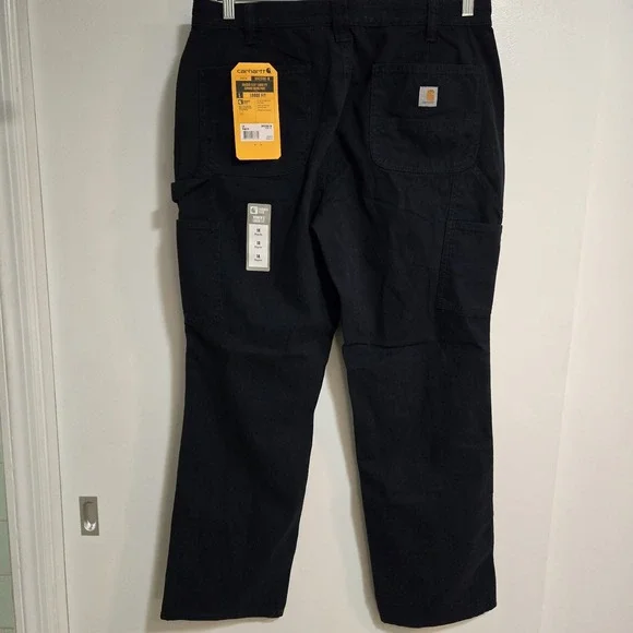Women's Carhartt Rugged Flex Loose Fit Canvas Work Pants Navy Size 14 NEW 36x31 - Picture 2 of 7